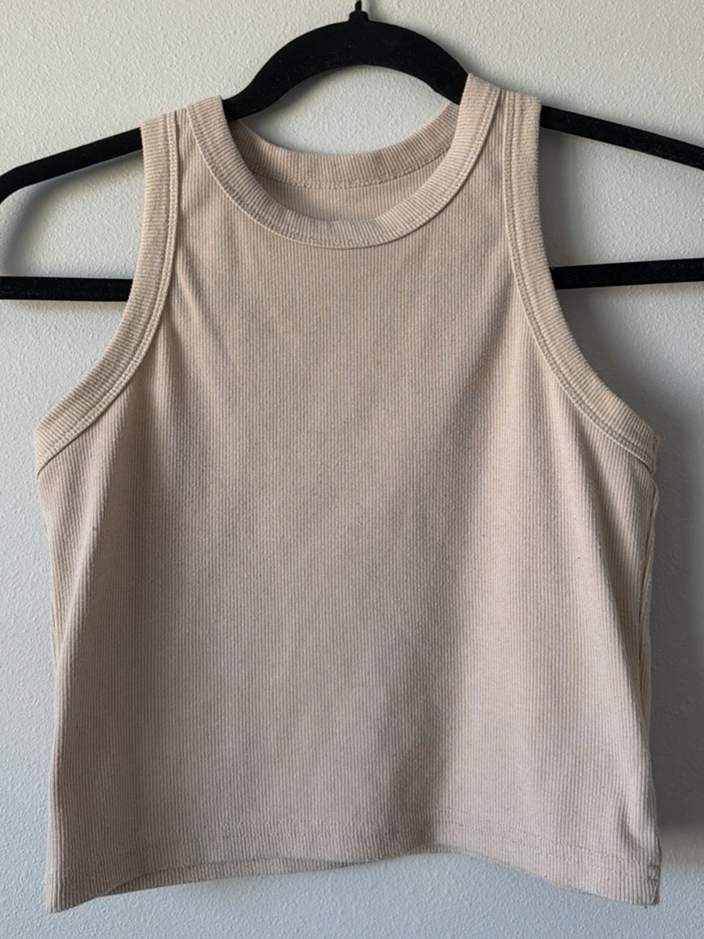 Women’s Beige Rib Tank Top